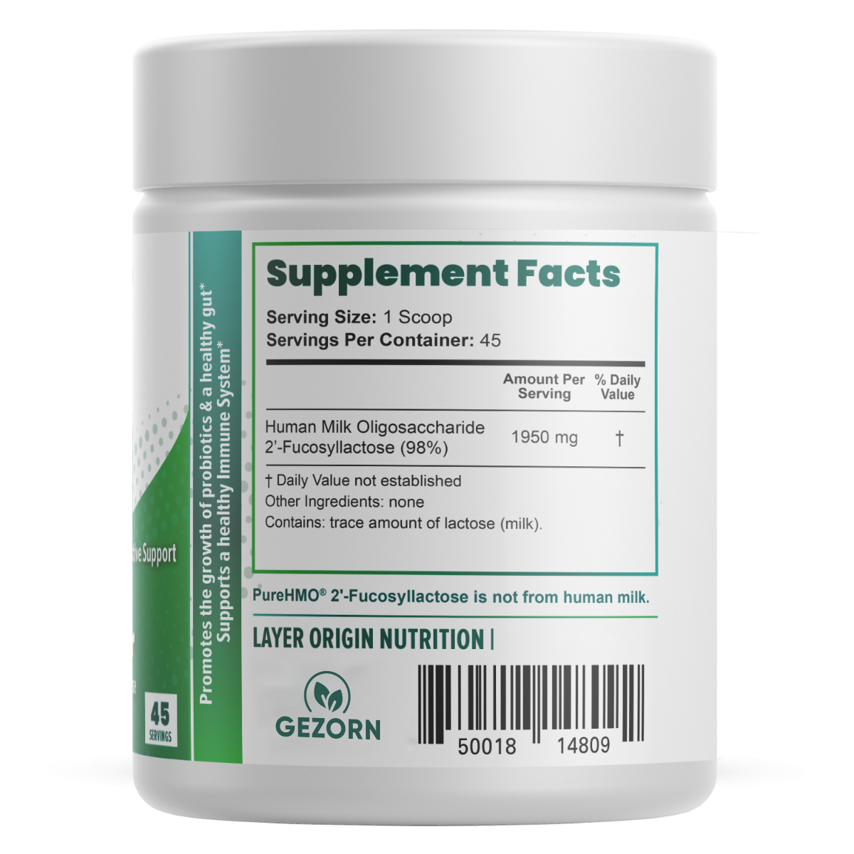 GEZORN PureHMO® Human Milk Oligosaccharide (HMO 2'FL) Super Prebiotic Powder