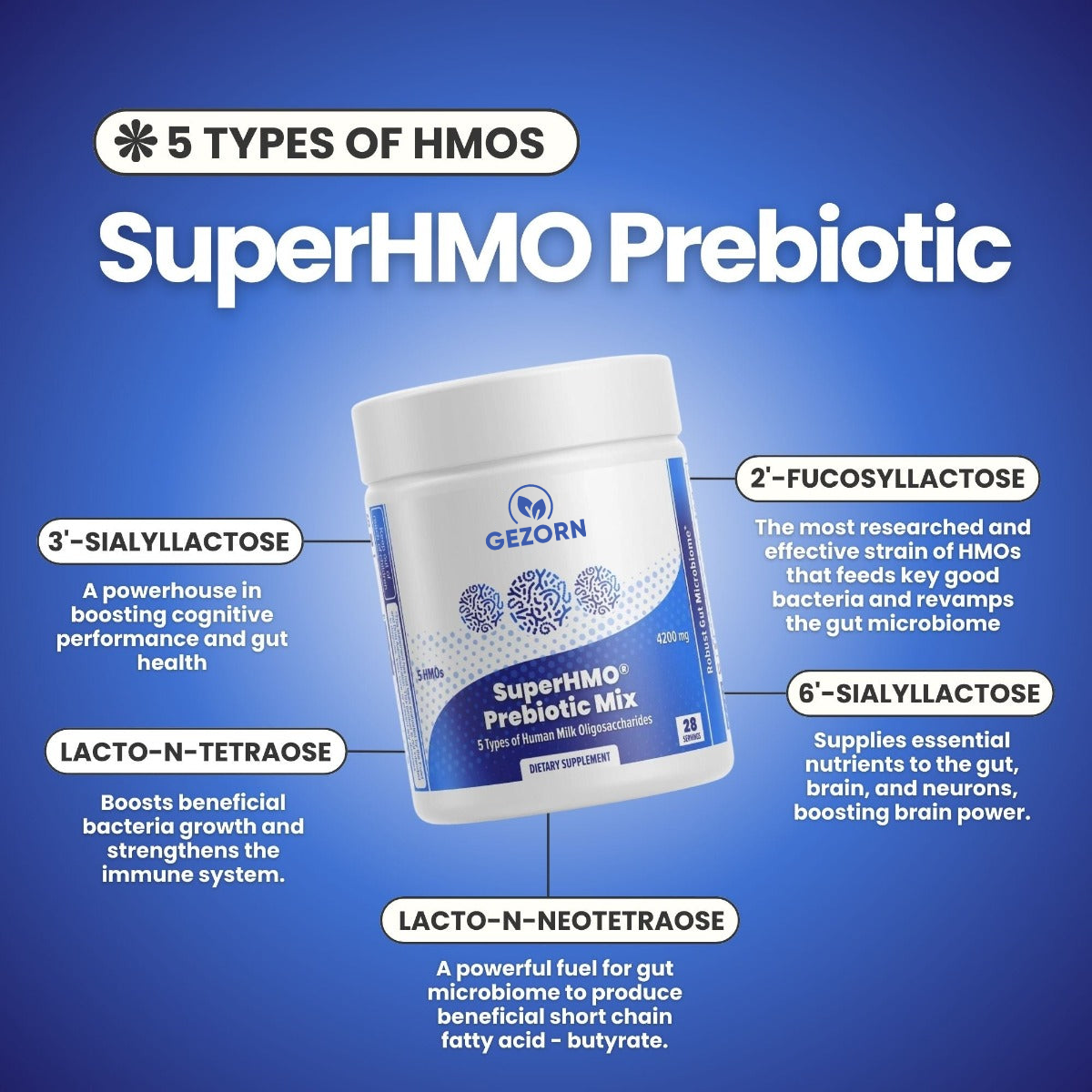 GEZORN SuperHMO® Prebiotic Mix with 5 HMOs